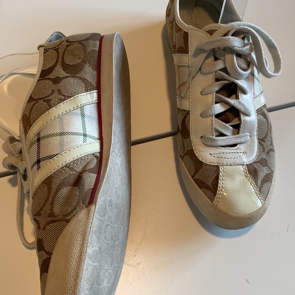 Coach Paxton Monogrammed & Plaid Sneakers - Picture 9 of 12